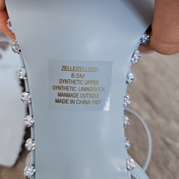 Sky Blue Crystal Heels - Picture 8 of 9
